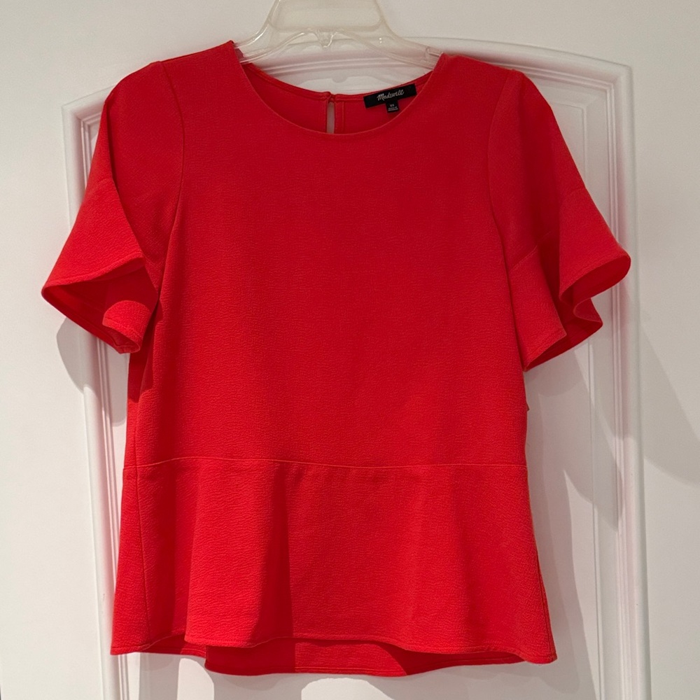 Madewell Peplum Short Sleeve Top